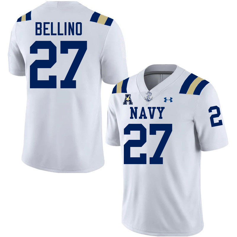 Navy Midshipmen #27 Joe Bellino College Football Jerseys Stitched-White